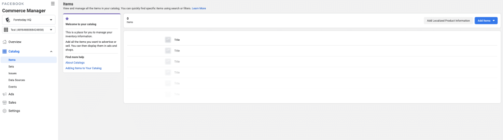 ForeToday - Facebook Commerce Manager